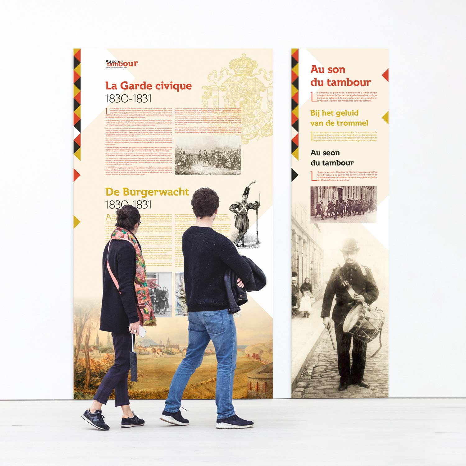 Panneaux pour l'exposition Au son du tambour pour le musée d'Histoire Militaire de Tournai
